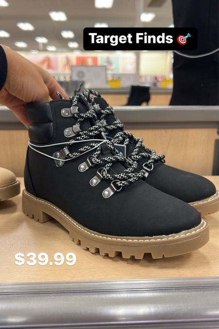 Lace up black boots / black platform boots from Target 

#LTKshoecrush #LTKunder100 #LTKSeasonal