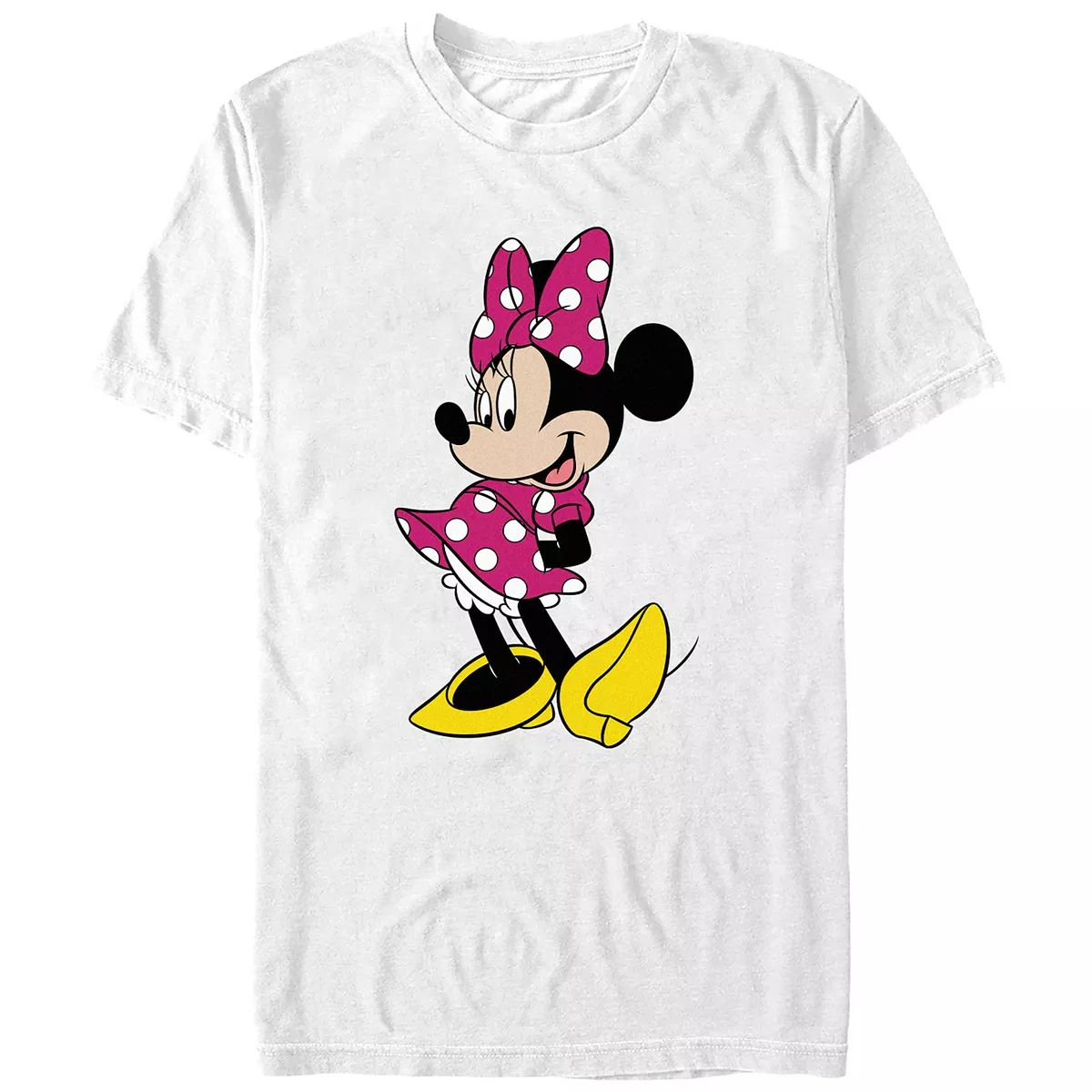 Disney's Minnie Mouse Wearing Pink Polka Dot Dress Juniors' Graphic Tee | Kohl's