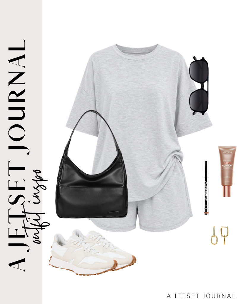 This gray two-piece outfit from Trendy Queen is a neat, easy-to-style look. You can wear these New Balance sneakers, carry a vegan leather tote bag, and pair them with your stylish retro sunnies from SOJOS.

#LTKSeasonal #LTKSaleAlert #LTKTravel
 

 