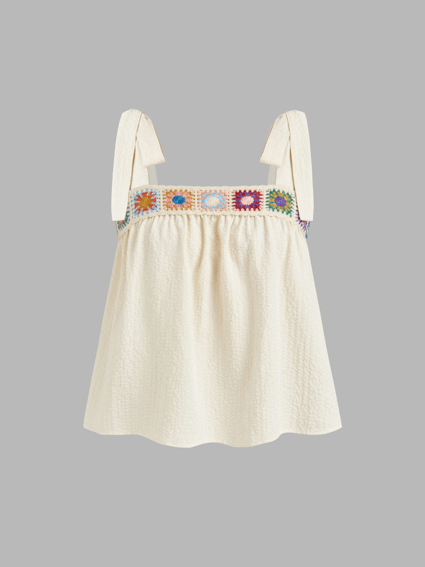 Woven Woven Color Embroidery Knotted Cami Top For Vacation | Cider