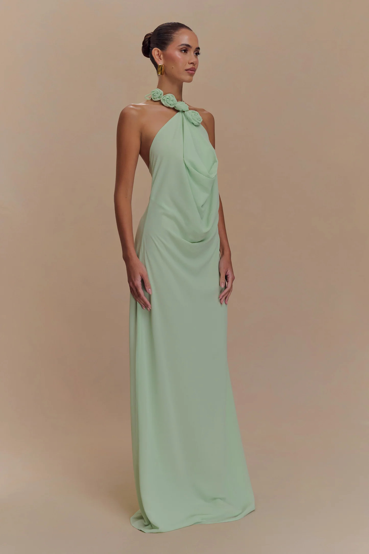Rosalia Cowl Neck Maxi Dress - Sage | MESHKI US