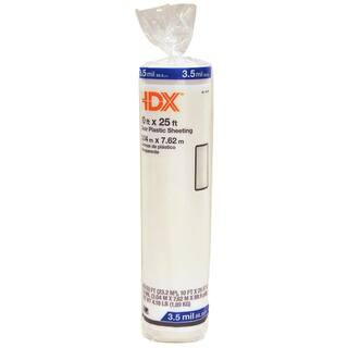 HDX 10 ft. x 25 ft. Clear 3.5 mil Plastic Sheeting RSHD3510-25C - The Home Depot | The Home Depot