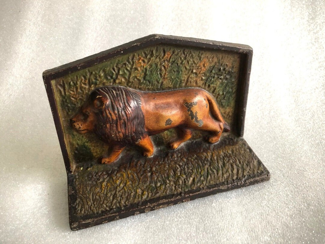 Antique /vintage Cast Iron Lion 6 Door Stop With - Etsy | Etsy (US)
