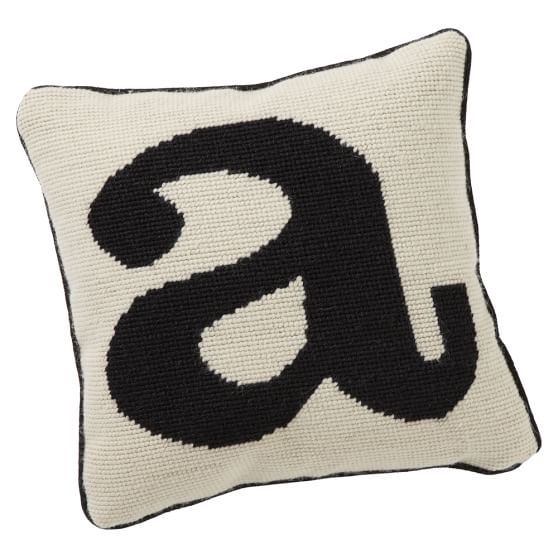 Alphabet Needlepoint Pillow | Pottery Barn Teen