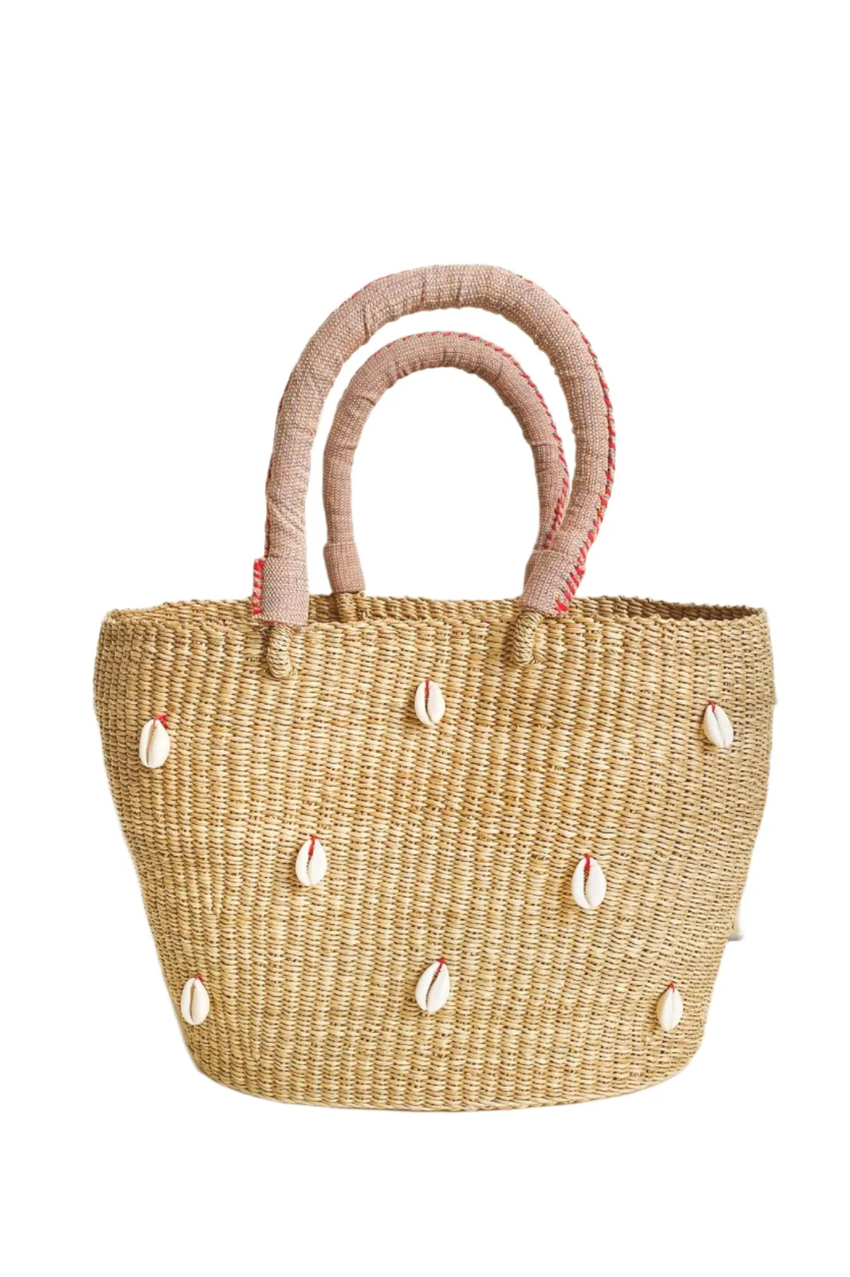 Cowrie Bolga Tote Pink | Over The Moon