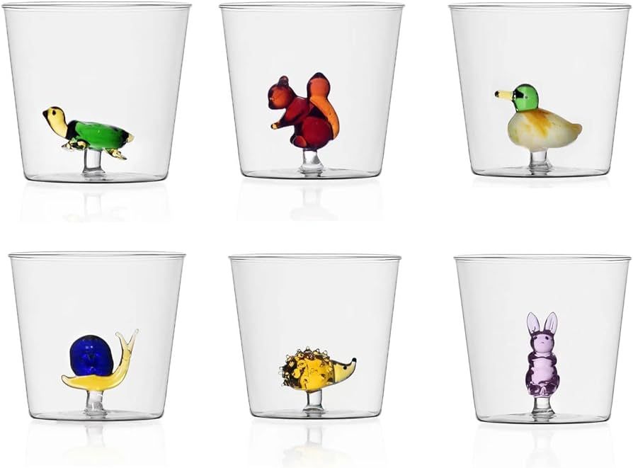 Ichendorf - Set of 6 Water Glasses Animal farm - Design Alessandra Baldereschi | Amazon (US)