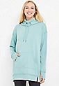 Solid Mock Neck Tunic Hoodie | Maurices