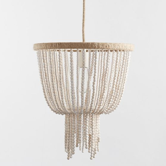 Wood Beaded Chandelier (15") | Pottery Barn Teen