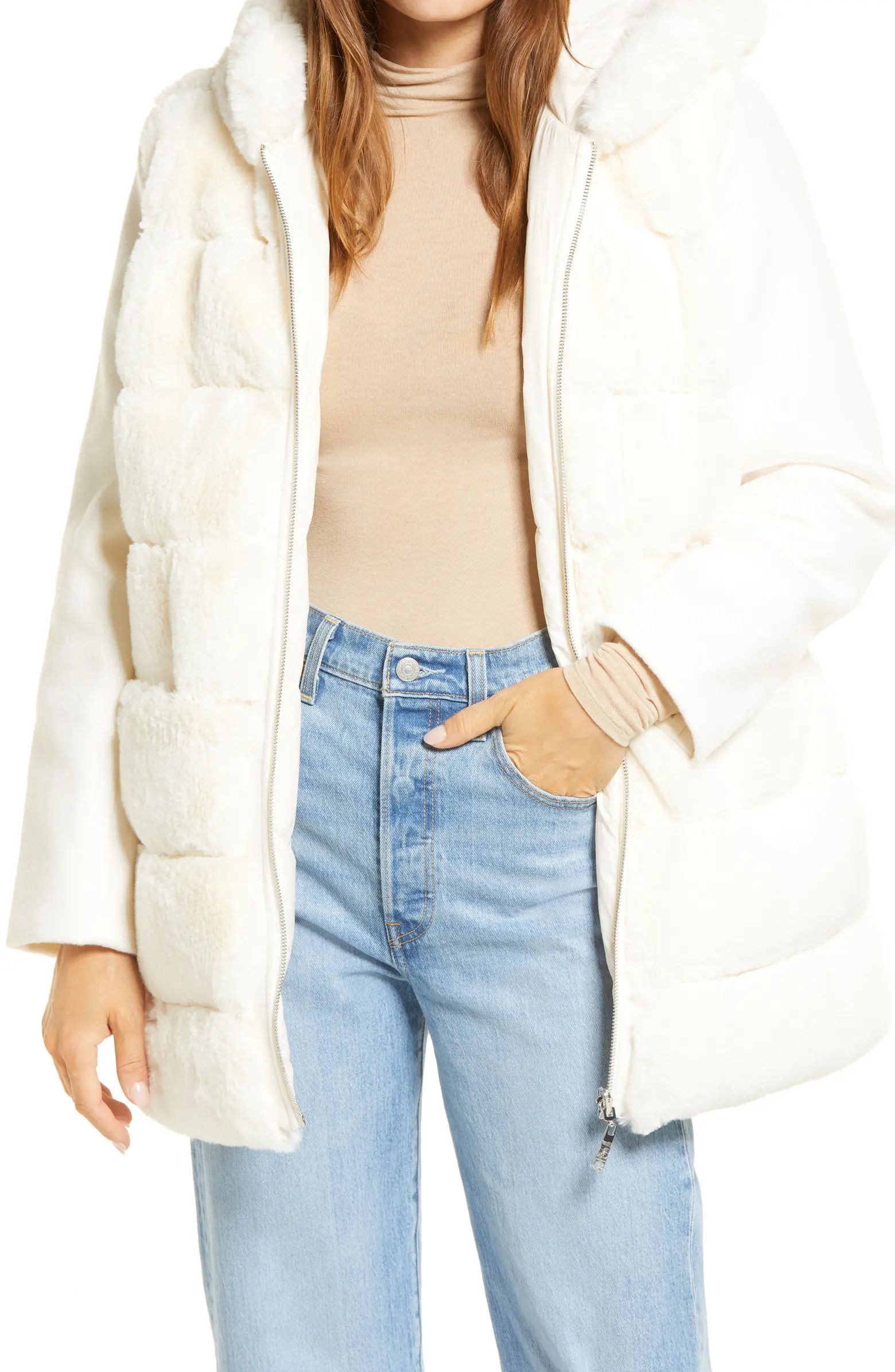 Reversible Faux Rabbit Fur Puffer Jacker | Nordstrom