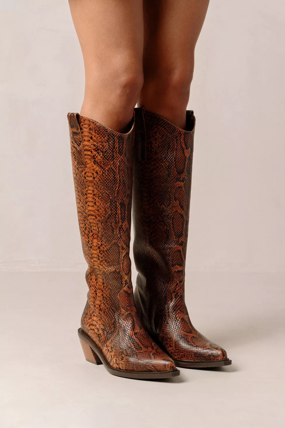 ALOHAS Mount Leather Snake Print Cowboy Boot | Urban Outfitters (US and RoW)