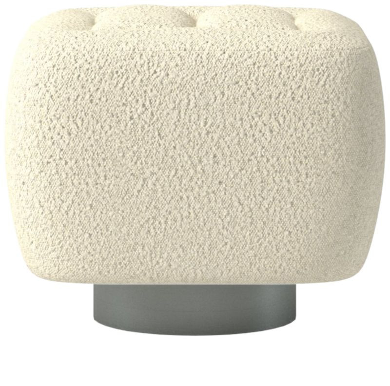 Fells Boucle Small Tufted Ottoman | CB2 | CB2