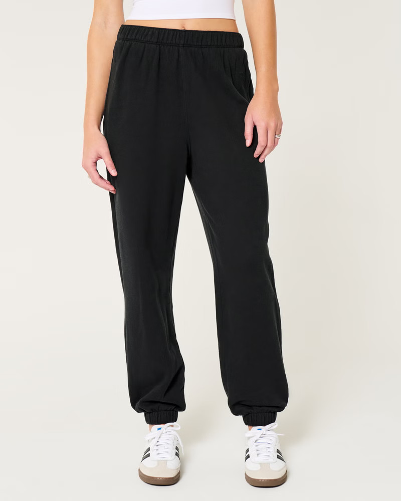Feel Good Adjustable Rise Fleece Dad Joggers | Hollister (US)