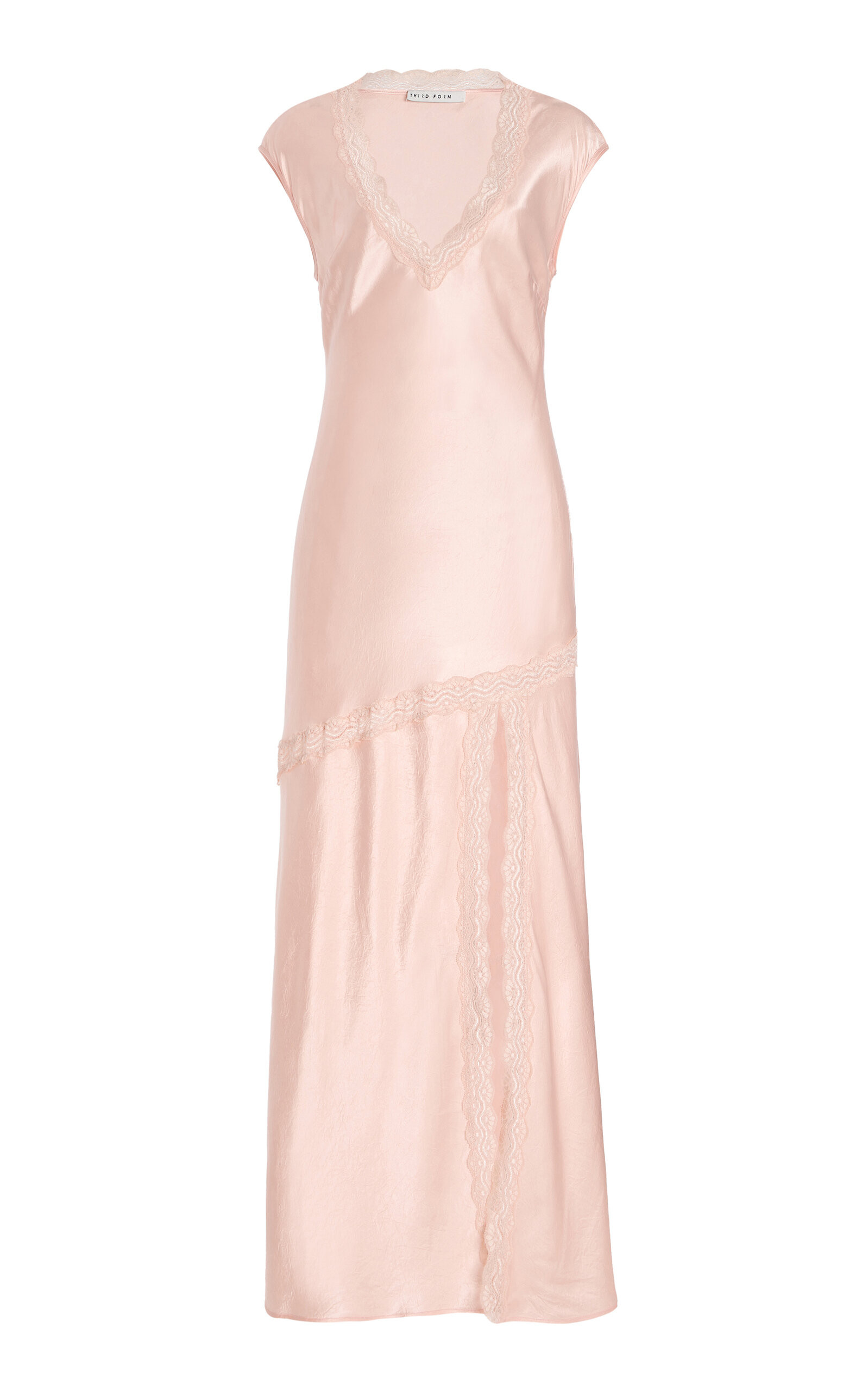Exclusive Lace-Detailed Crushed-Satin Maxi Slip Dress | Moda Operandi (Global)