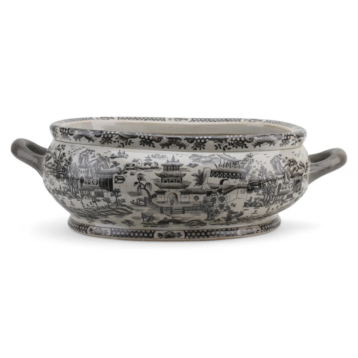 Porcelain Basin Black and White Willow | Perigold