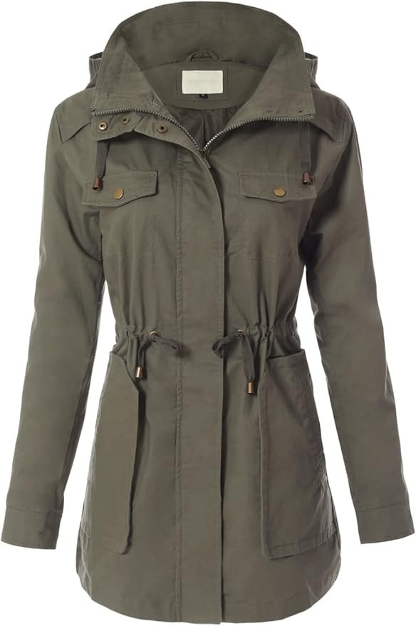 MixMatchy Women's Lightweight Military Safari Anorak Utility Junior Fit Hoodie Jacket | Amazon (US)