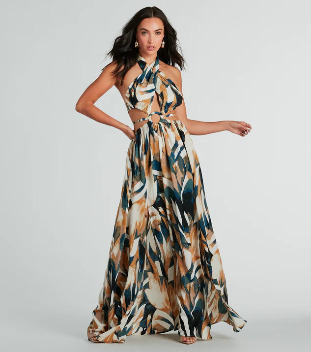 Dreamy Destination Cutout Tropical Print Maxi Dress | Windsor Stores