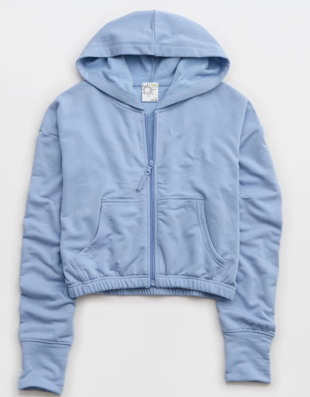 OFFLINE By Aerie OTT Cropped Full Zip Sweatshirt | American Eagle Outfitters (US & CA)