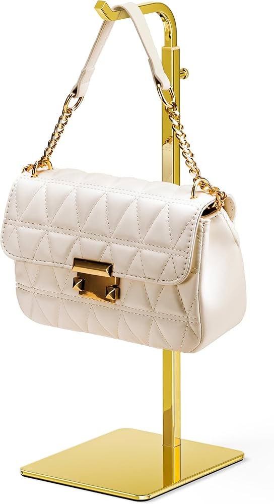 pickpiff Shiny Gold Purse Display Stand, Adjustable Handbag Holder for Closet, Desk, or Retail Di... | Amazon (US)