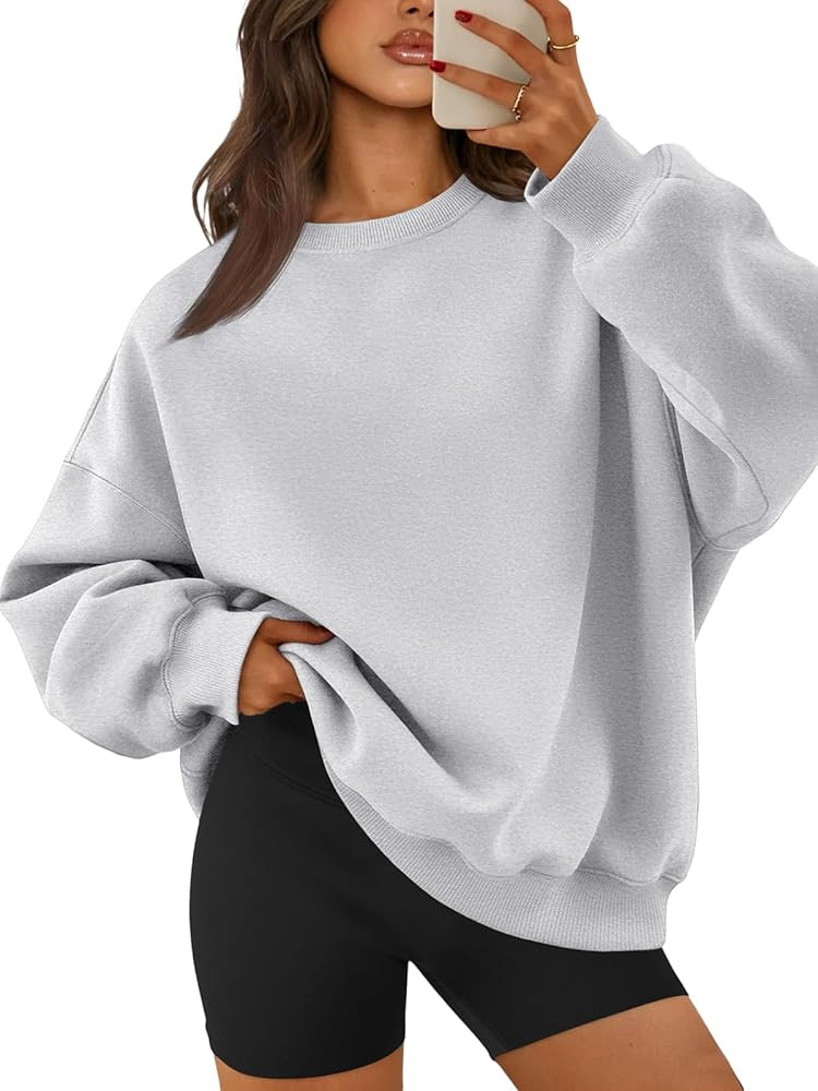 ATHMILE Oversized Sweatshirt for Women Crewneck Fleece Long Sleeve Pullover Hoodies Tops Fall Fas... | Amazon (US)