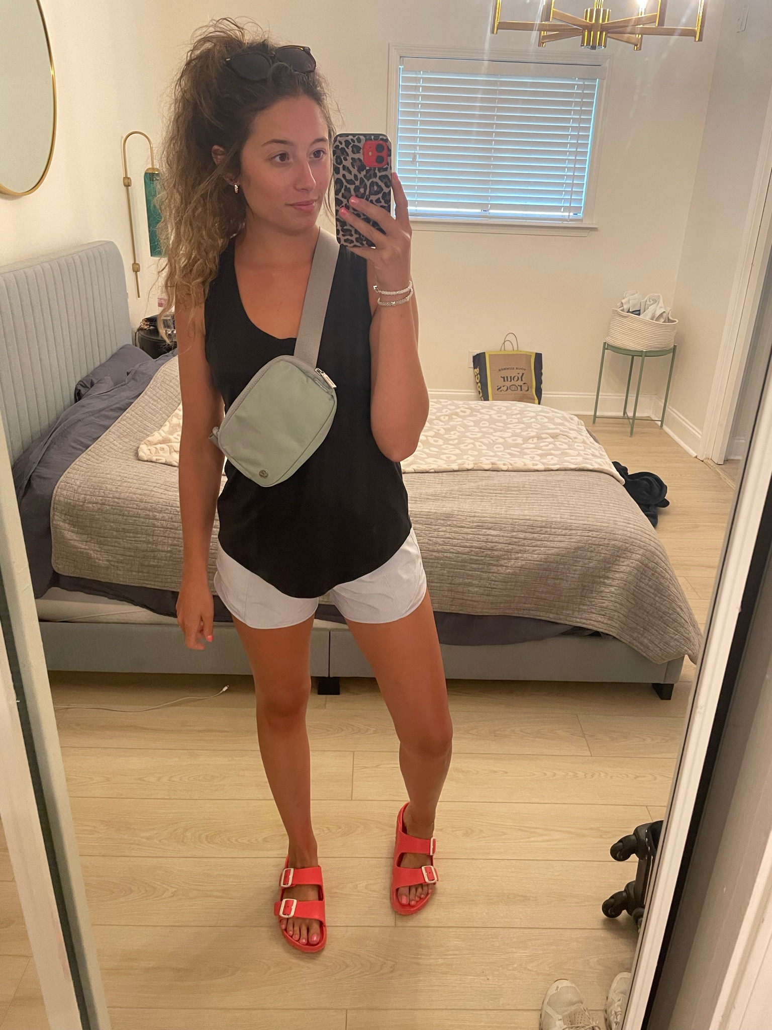 Lulu outfit // lulu shorts // love tank // hotty hot 4” // Belt bag // rubber birkenstocks 

#LTKstyletip #LTKFitness #LTKunder100