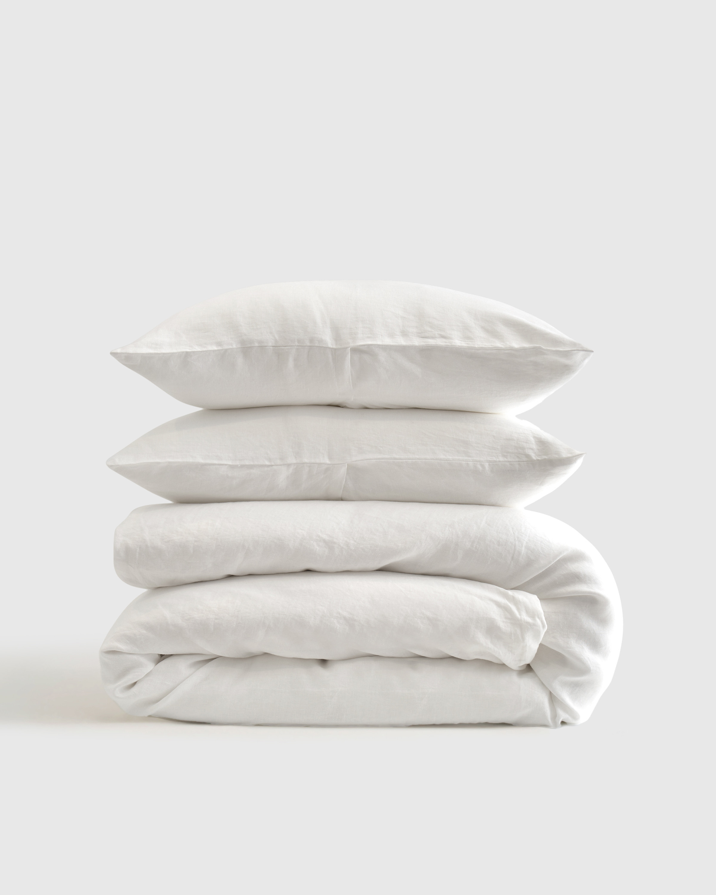 Quince | European Linen Duvet Cover Set in White Size Full/Queen | Quince