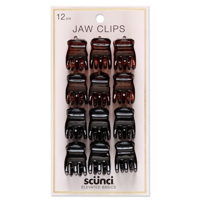 scunci 2cm Small 3-Prong Jaw Clips - 12pk | Target