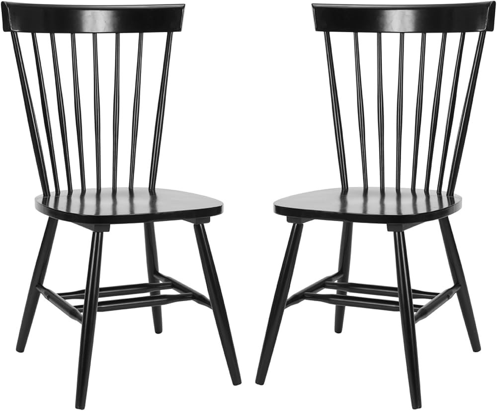 Safavieh American Homes Collection Parker Country Farmhouse Wood Black Spindle Side Chair (Set of... | Amazon (US)