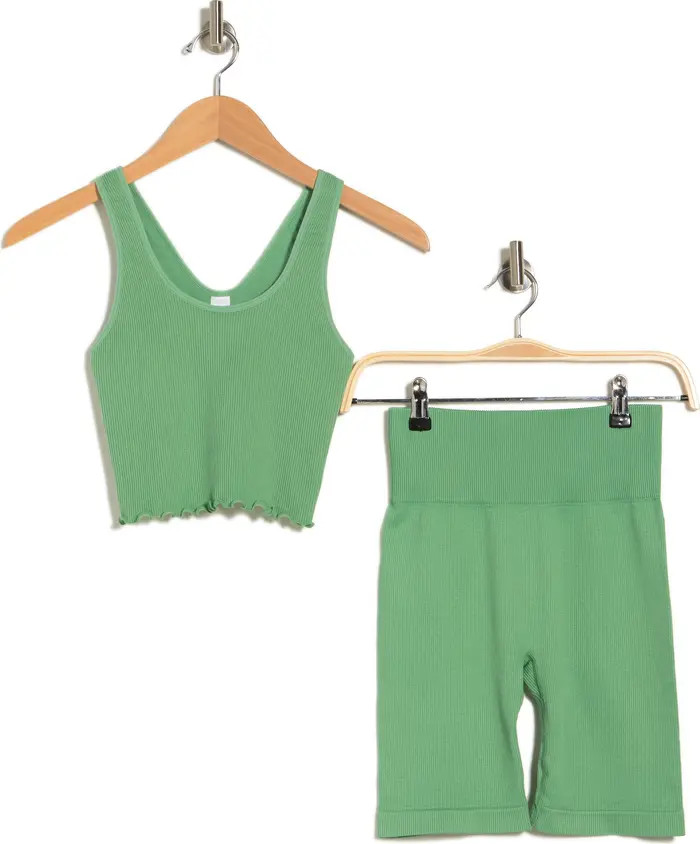 Bel Air Rib Racerback Bralette & Activewear Shorts | Nordstrom Rack