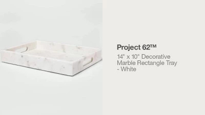 14" x 10" Decorative Marble Rectangle Tray White - Project 62™ | Target