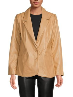 Faux Leather Boyfriend Blazer | Saks Fifth Avenue OFF 5TH