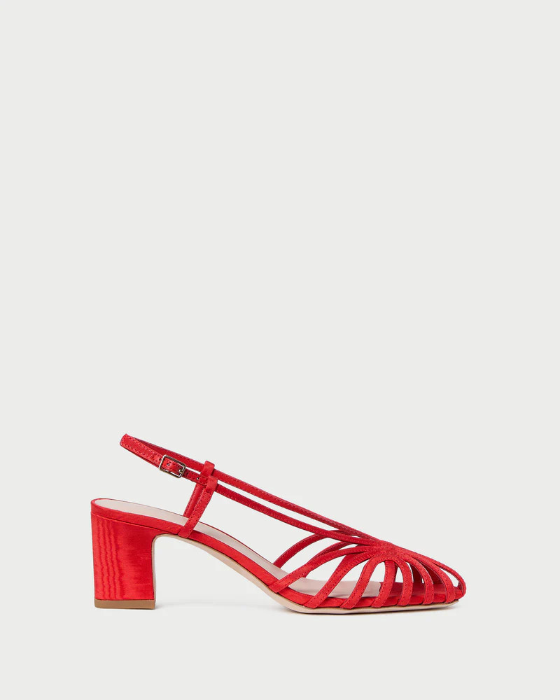 Priscilla Red Moiré Heeled Sandal | Loeffler Randall