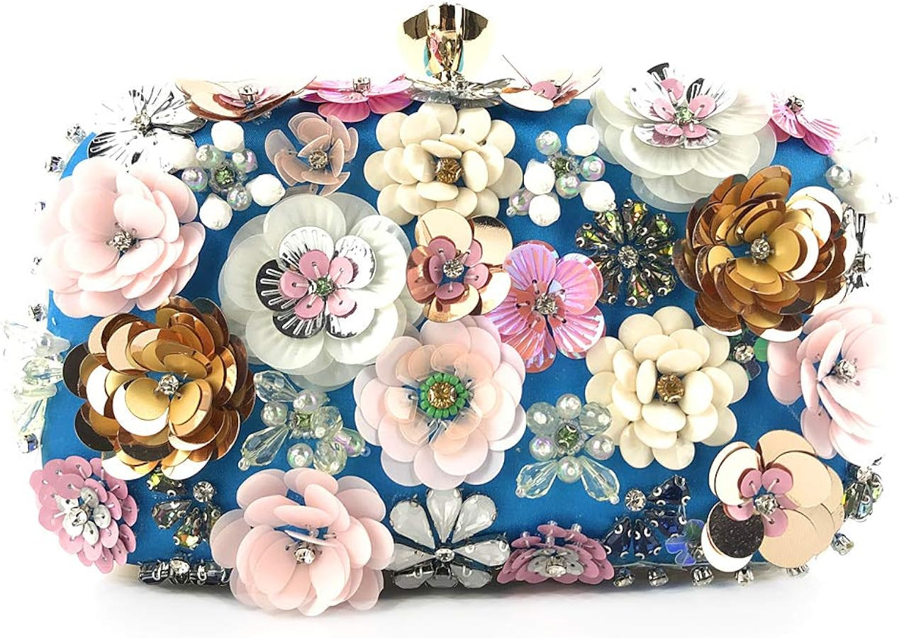 Lanpet Women Clutches Flower Evening Handbag Chain Strap Shoulder Bag | Amazon (US)