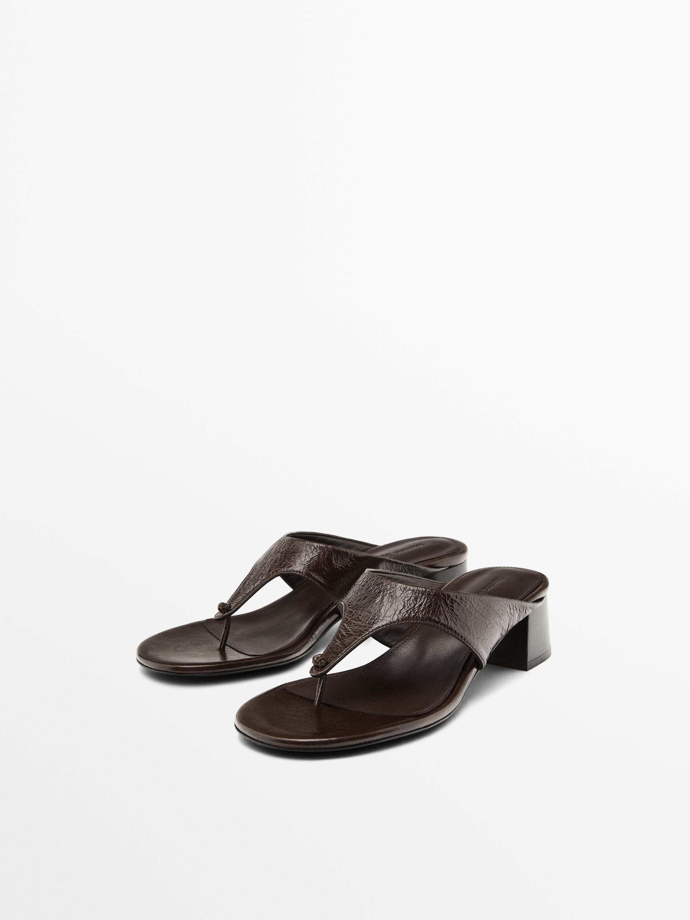 Heeled sandals with toe divider | Massimo Dutti UK