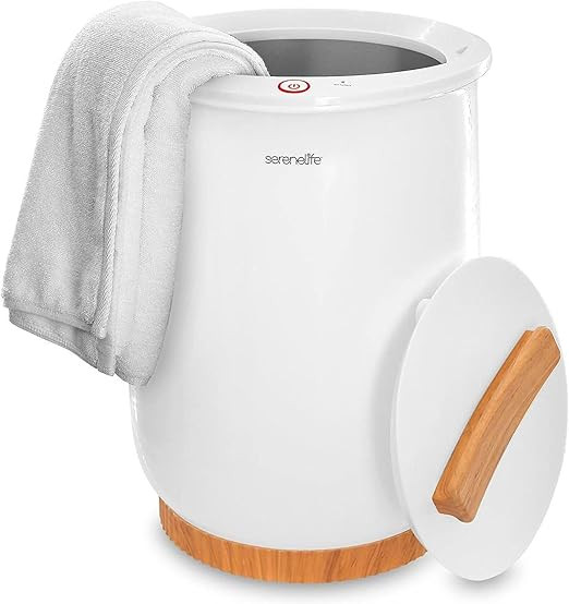 SereneLife Bucket Towel Warmers, White Large Towel Warmer for Spa and Bathroom, Luxury Towel Heat... | Amazon (US)