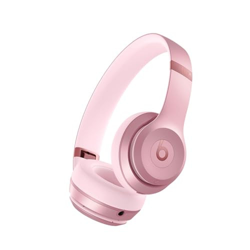 Beats Solo 4 - Wireless On-Ear Bluetooth Headphones, Up to 50-Hour Battery Life, Ultra-Lightweight Comfort, Powerful and Balanced Sound, Apple & Android Compatible - Metallic Pink | Amazon (US)