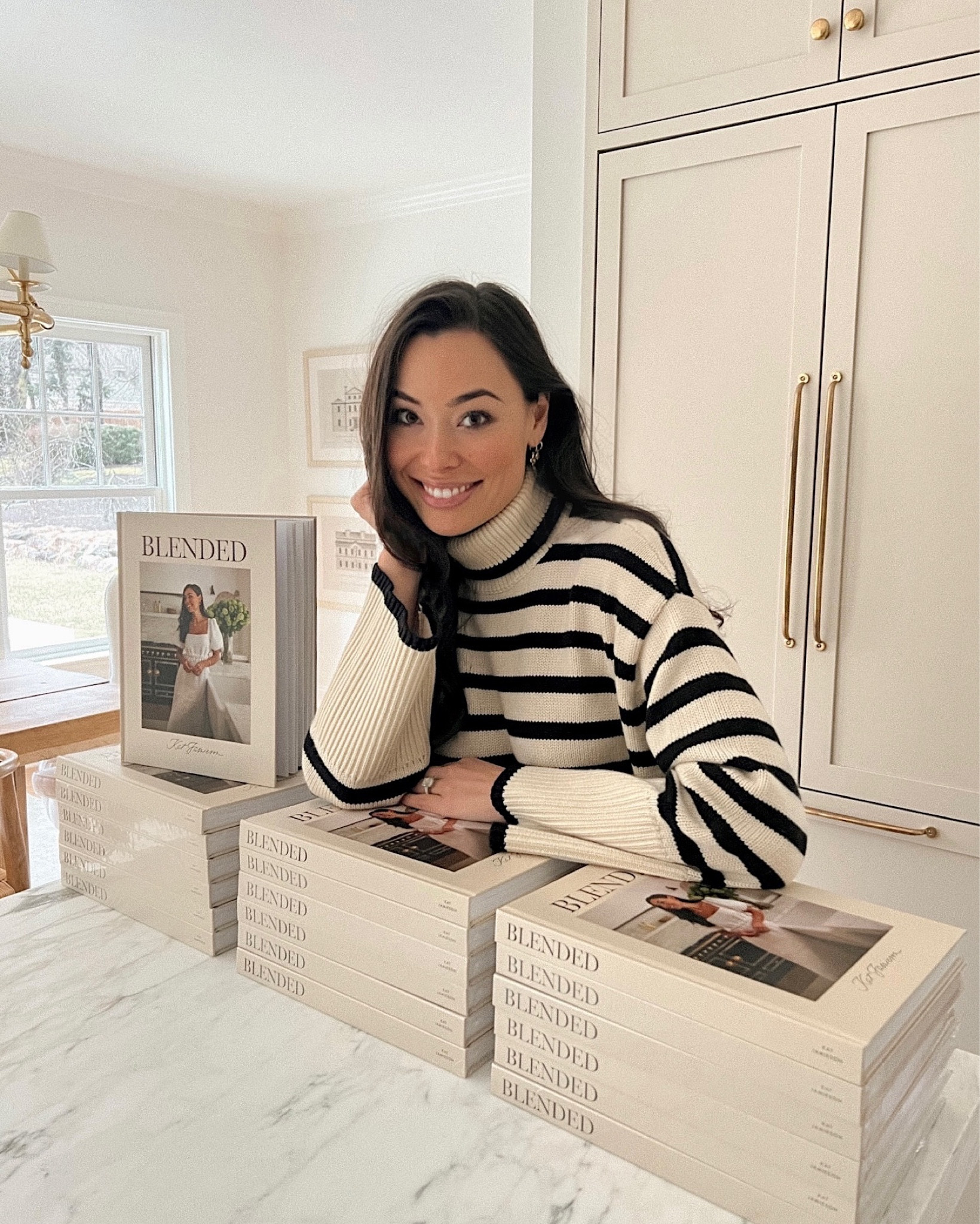 Kat Jamieson wears a stripe sweater. Turtleneck, Toteme, classic style, neutral style. 

#LTKSeasonal #LTKhome #LTKstyletip