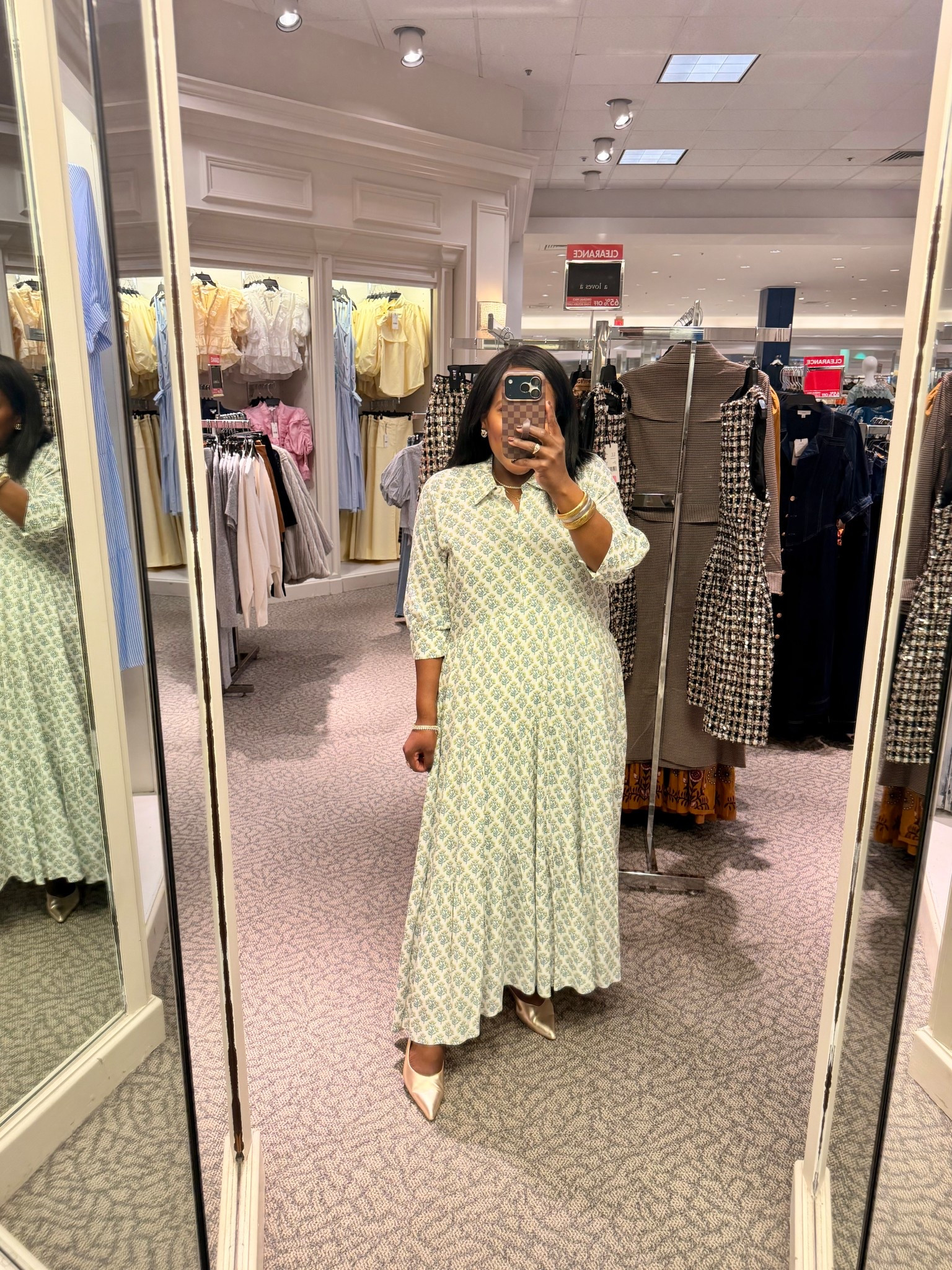 The perfect dress for Easter, Spring brunch, Baby shower dress or just because! It’s so flattering and flowy and work well for the office too!! @Dillards Inc. - I’m wearing the large. 

#LTKootd #LTKMidsize #LTKWorkwear