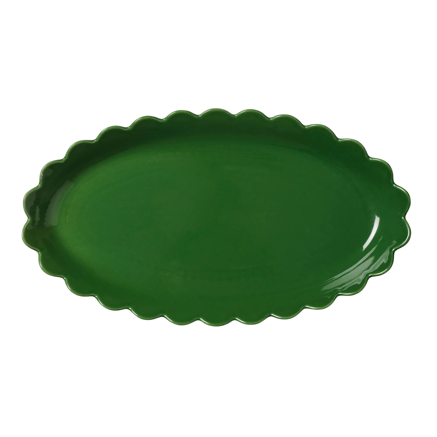 Green Scallop Platter | In the Roundhouse