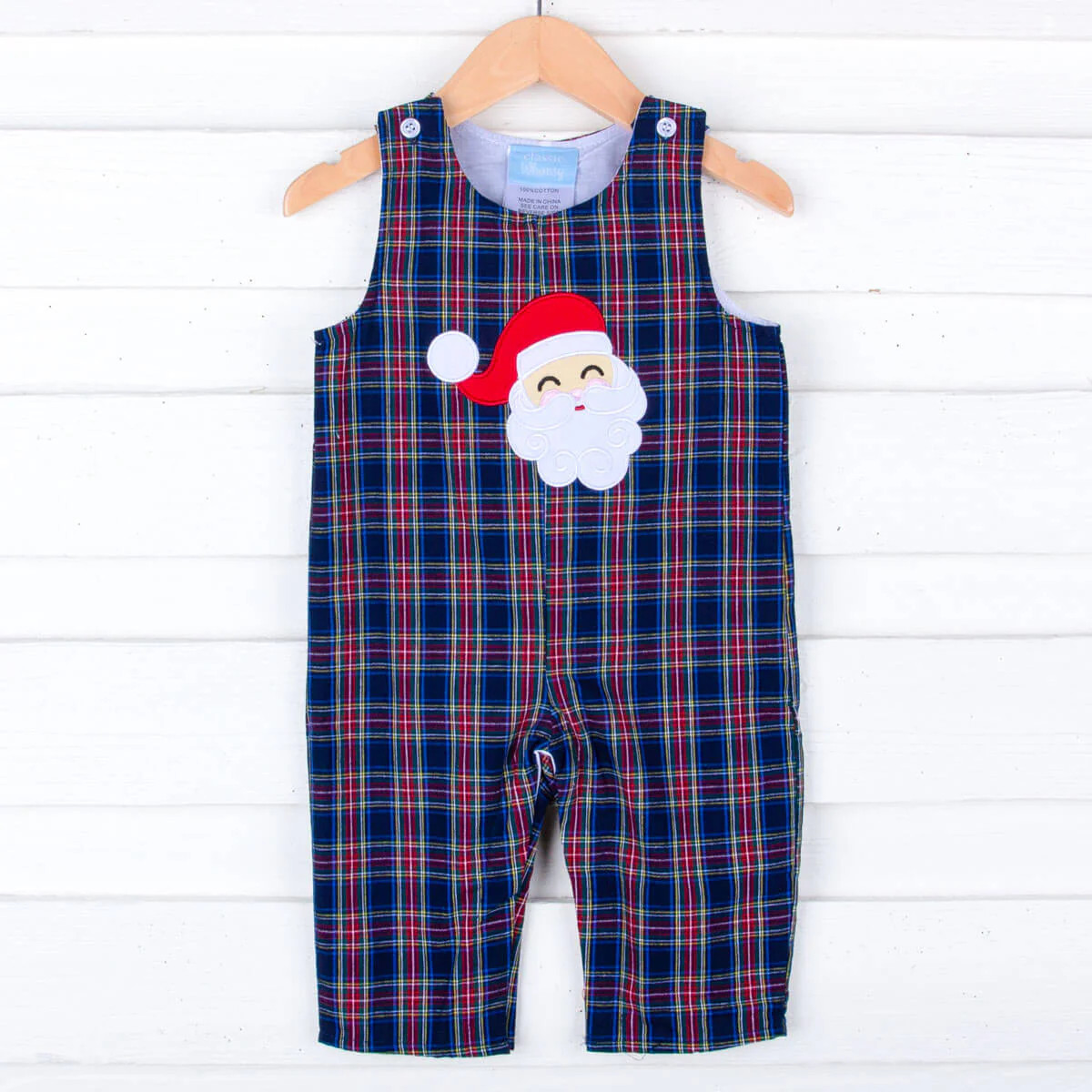 Happy Santa Royal Plaid Longall | Classic Whimsy