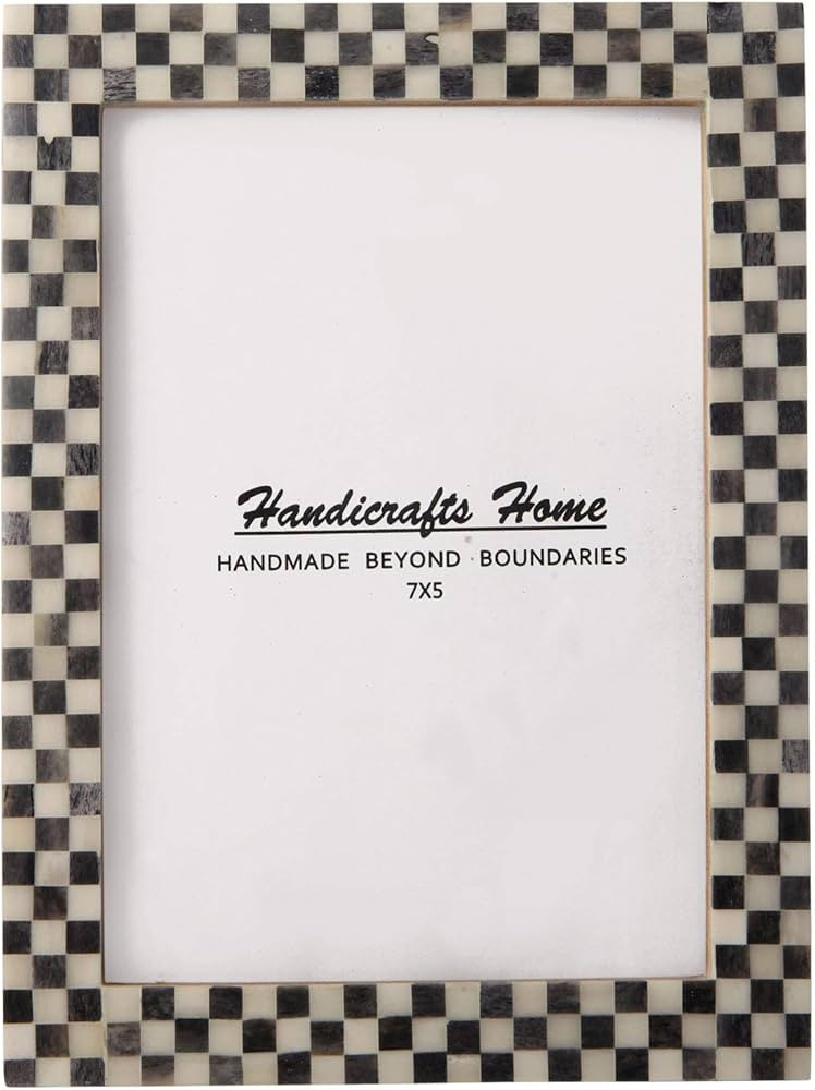Handicrafts Home Picture Frames - Chic Boho Wall Décor Photo Frame, Grey-White 5" x 7" | Amazon (US)