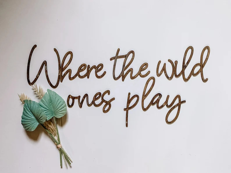 Where the wild ones play | Playroom Decor | Nursery Decor | Word Signs | Kids Decor | Wild Things... | Etsy (US)