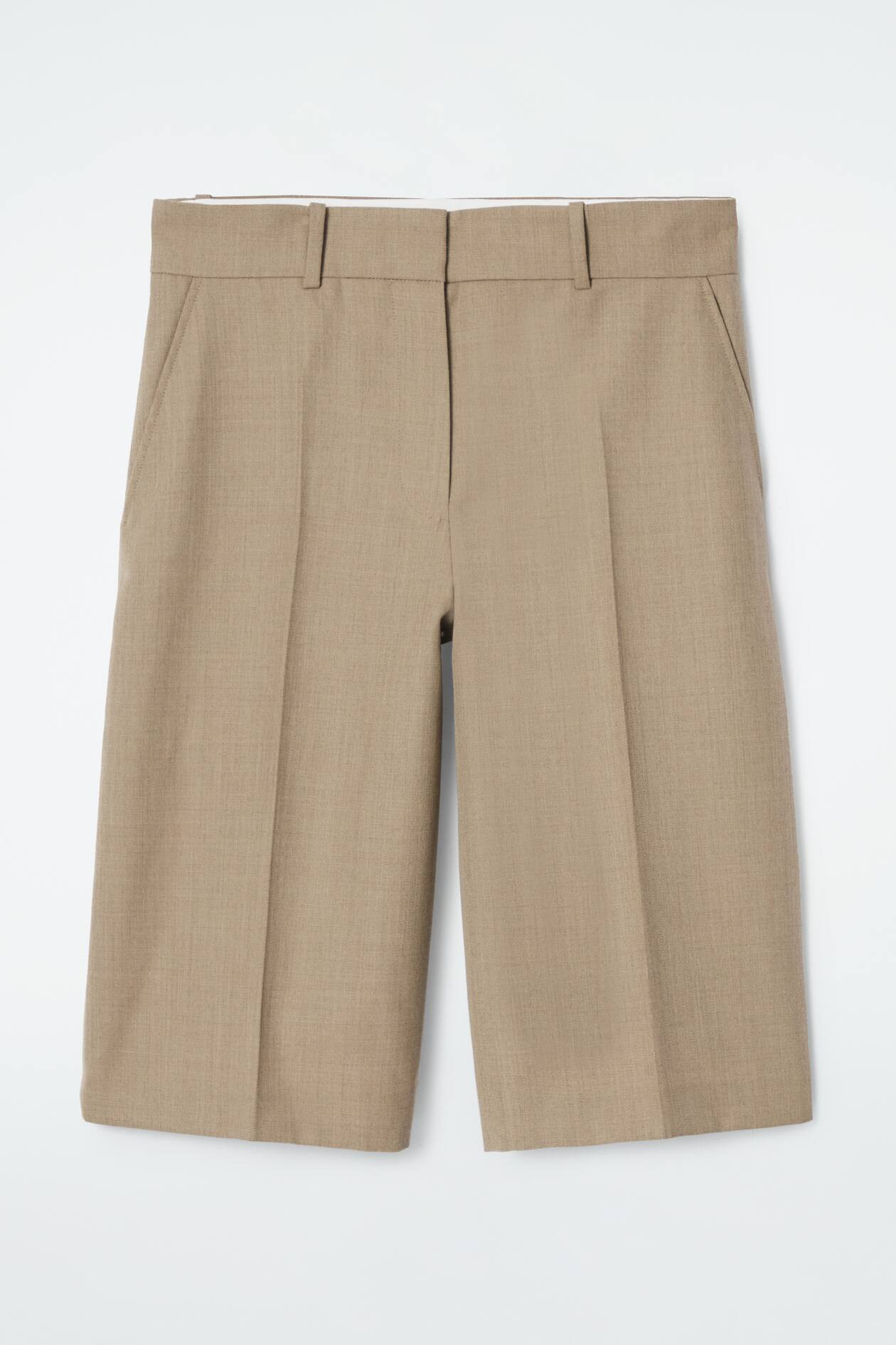 LONGLINE WOOL-BLEND TWILL SHORTS | H&M (UK, MY, IN, SG, PH, TW, HK)