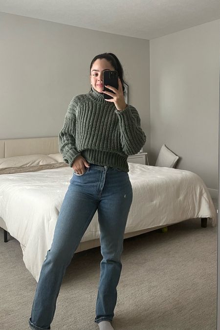 I own this turtleneck in 3 colors and it’s SO good! Wearing a Small
Jeans have a criss cross waist band. Wearing a size 26 regular

#LTKsalealert #LTKfindsunder100 #LTKMostLoved