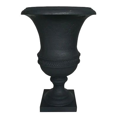 allen + roth Large (25-65-Quart) 14.5-in W x 26-in H Black Fiberglass Planter with Drainage Holes... | Lowe's