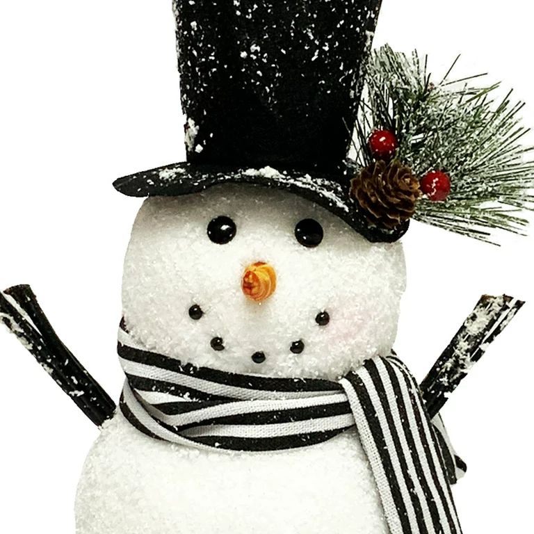 Holiday Time Black & White Snowman Table Decor, 17" - Walmart.com | Walmart (US)