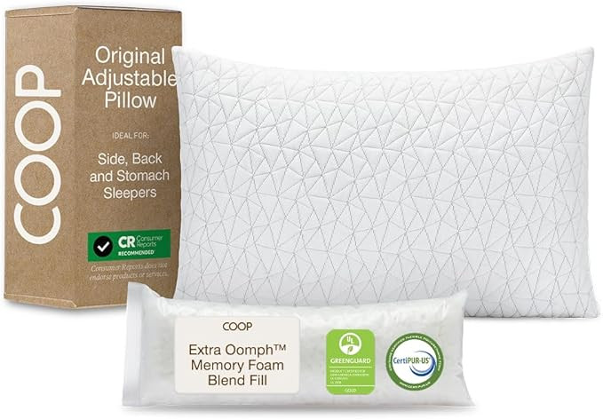 Coop Home Goods Original Adjustable Pillow, Queen Size Bed Pillows for Sleeping, Cross Cut Memory... | Amazon (US)