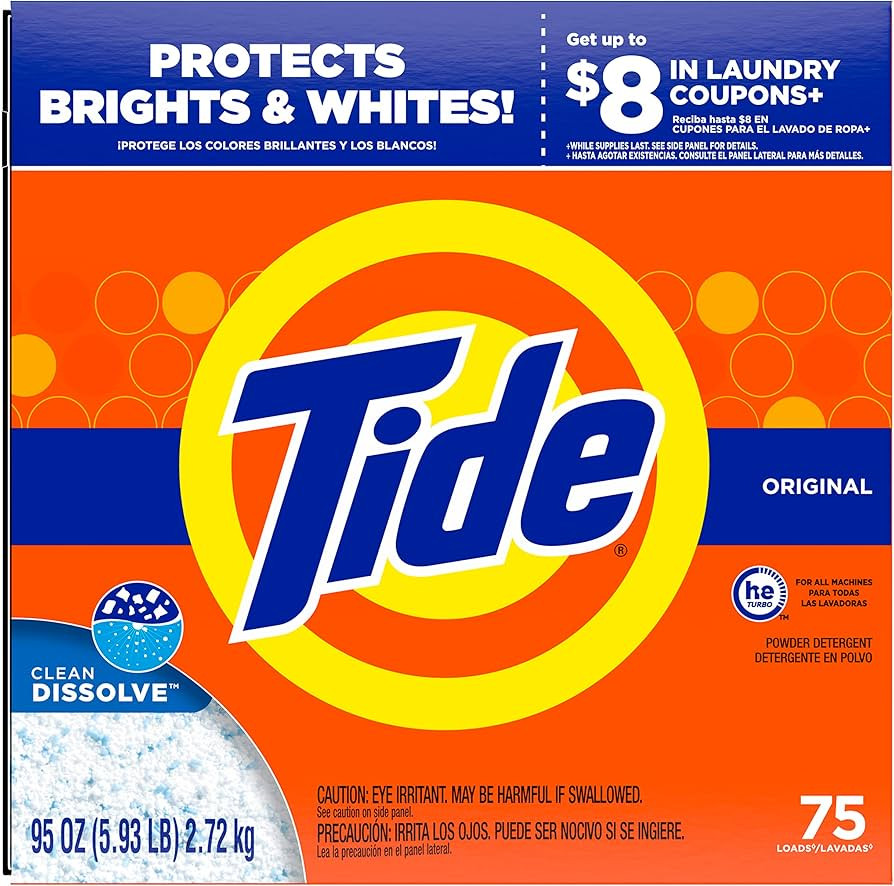 Tide Original HE Turbo Powder Laundry Detergent, 95 Oz (Packaging May Vary) | Amazon (US)