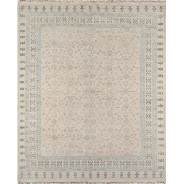 Concord Sudbury Hand-Knotted Wool Ivory/Blue Area Rug | Wayfair North America