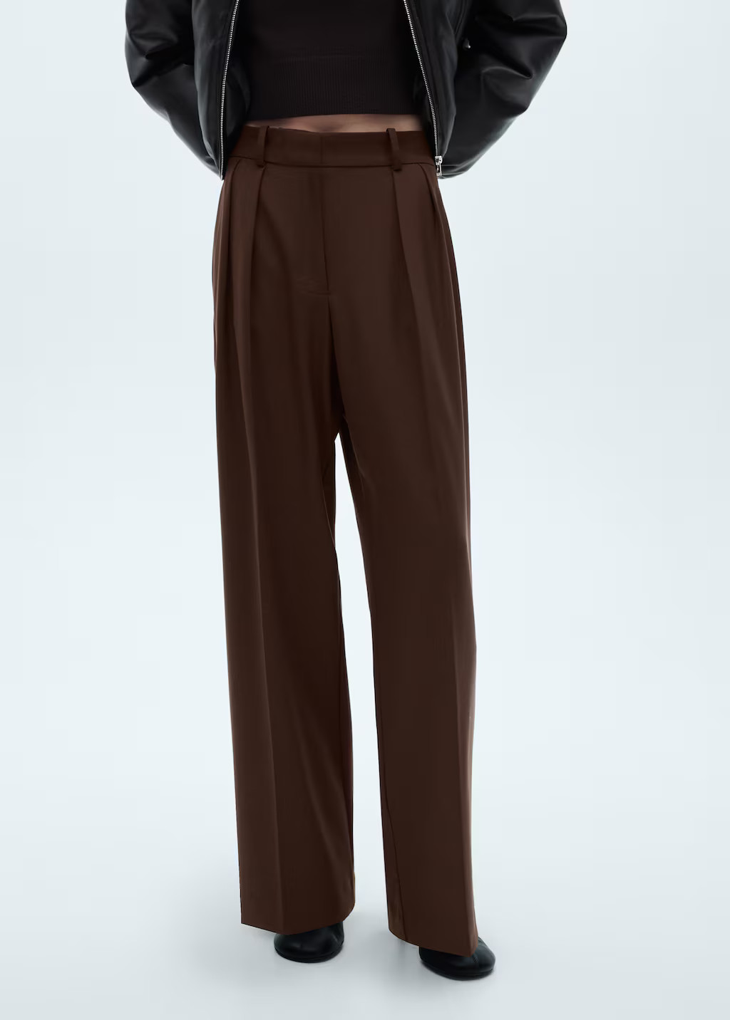 Wideleg pleated trousers | MANGO (UK)