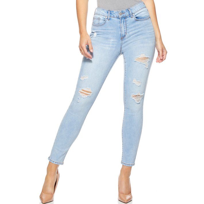 Sofia Jeans by Sofia Vergara Women's Rosa Curvy Ripped High-Rise Ankle Jeans - Walmart.com | Walmart (US)